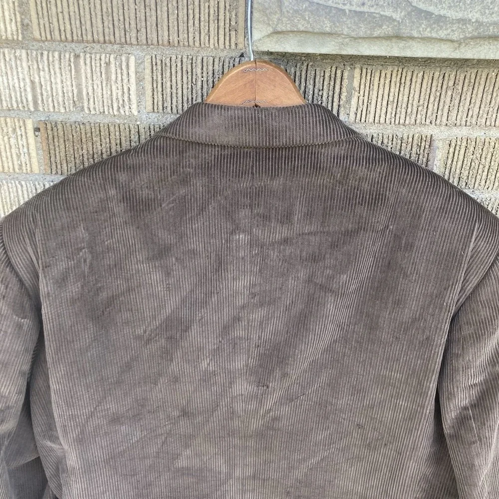 Bolzano Brown Corduroy Sport Coat Blazer‎ Jacket Mens 46L Professor Style Vtg